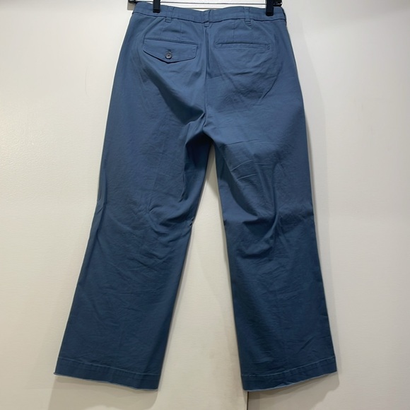 ATM Blue Cropped Cotton-Blend Twill Wide-Leg Pants Size 0 - Picture 3 of 7
